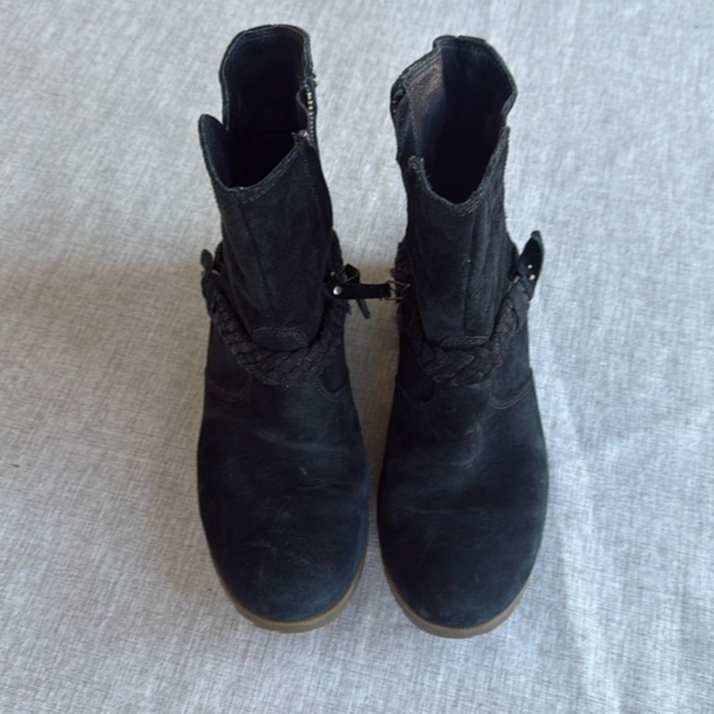 Teva De La Vina Waterproof Suede Black Side Zip Leather Ankle Boot‎ size 7 - Picture 5 of 11